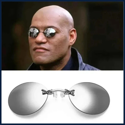 Vintage clip round rimless - clip-on,