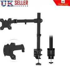 SINGLE ARM DESK MOUNT LCD LED COMPUTER MONITOR BRACKET STAND 13-27" SCREEN TV UK