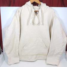 Earth Ragz Baja Hoodie XL Natural Cream Mexican 100% Cotton Pullover Surf Boho