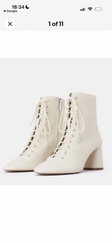 Bnwob zara ivory leather lace - leather,