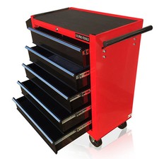 376 US PRO RED BLACK TOOLS AFFORDABLE CHEST TOOL BOX ROLLER CABINET 5 DRAWERS