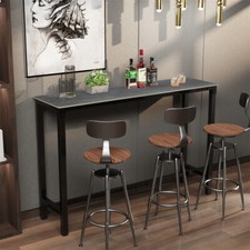 Solid Marble Top Rectangle Frame Bistro Dining Restaurant Bar Cafe Canteen Table