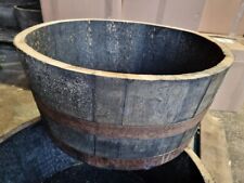 1/4 Genuine Half Whisky Barrel Planter Oak Whiskey Plant Container Flower Pot