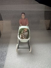 Lundby Dolls House Dad Father with Baby & Pram Modern People 1:18 Scale