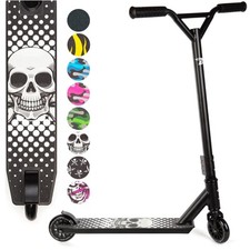 Kids Stunt Scooter Black Skull 360 Degree Spin 2 Wheel Trick by Land Surfer