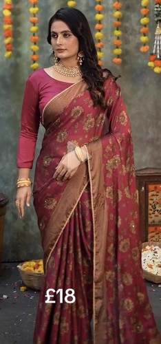 Pink floral mehndi saree - floral,