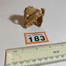 AG183 Japanese Netsuke Boxwood Carved Dragon - 2 inches - very good condition