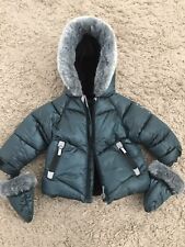 Lola & Maverick Fur Trim Coat With Mittons Fur Lined 6-9 Months Kids