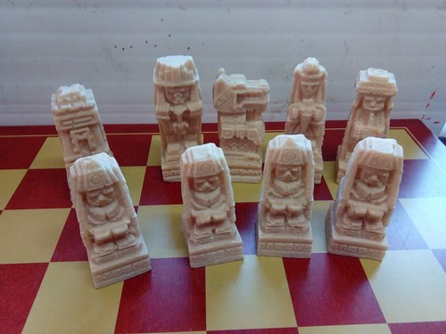 Aztec chess set molds - chess,