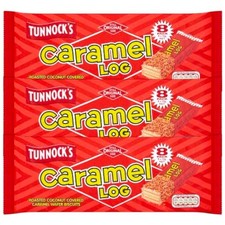 3 Tunnocks Caramel Log Wafer