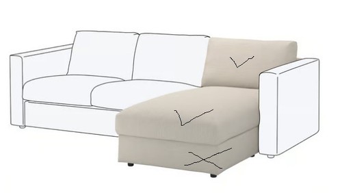 Ikea vimle cover - ikea, chaise