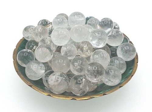 Clear quartz mini spheres - quartz,