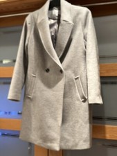 Deane & White Grey Long Lined Coat Size M/12/38