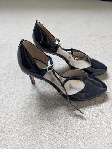 Boden leather navy patent - navy,