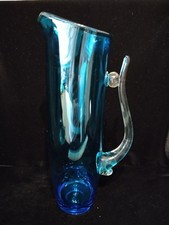 Retro Hand Blown Blue Tall