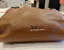 Michael Kors Leather Shoulder Bag Tan Brown with Gold Metalware