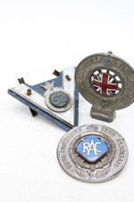F x3 Vintage Car Badges inc. RAC Enamelled, Veteran Motorists 52 Years