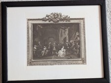 Old Hogarth Engraving depicting Scene from Beggar's Opera Framed Good condition 