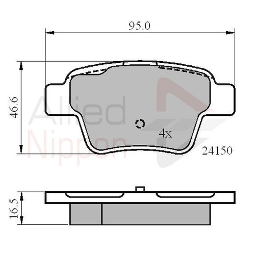 Brake pads set - for, c4