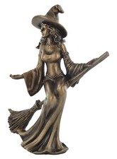 Bronze Witch Riding Broom