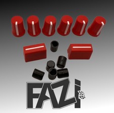 6 x RED KNOBS OEM + 2 FADER CAP FOR XDJ RX3 TRAKTOR PIONEER DJ MIXER DENON MIXER
