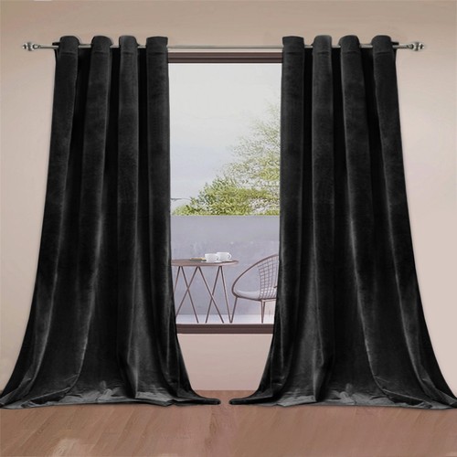 Crushed velvet curtains pair - crushed,