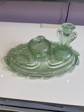Vintage 1930 Vanity Set Lime