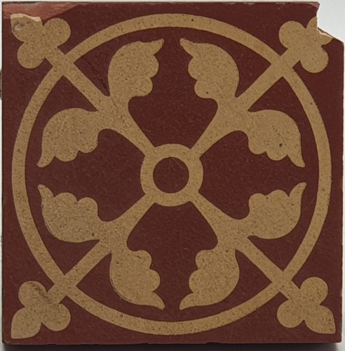 Arts crafts red - 3", encaustic