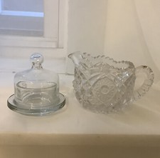 vintage glass pitcher & butter