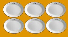 CHINA OVAL PLATES SIX BY STEELLITE MANHATTAN DESIGN WITH JAGUAR CAR MOTIF