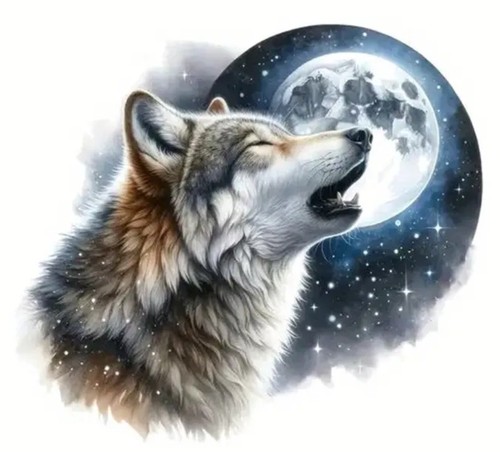 Howling wolf sticker - wolf, fantasy