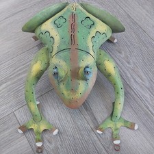 green funky   Metal  Frog/Toad Wall Art Decor Garden/Fence/Home