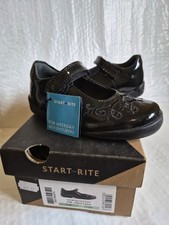 New Startrite Hopscotch Black Patent Leather Girls School Shoes Size UK7 1/2 F
