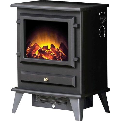 Black electric stove fire - stove,