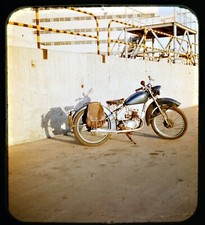 Stereo Realist Slide - BSA Bantam Motorcycle - Hawaii - 1950s Kodachrome