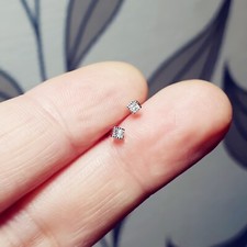 925 Sterling Silver Tiny Clear