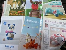 6 Crochet Toy Patterns Horse, Panda, Rabbits, Crab, Tortoise, Elephant