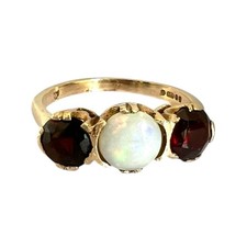 Vintage 9ct Gold Opal & Garnet