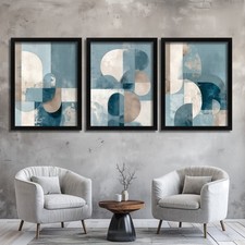 Modern Blue Grey Abstract Wall