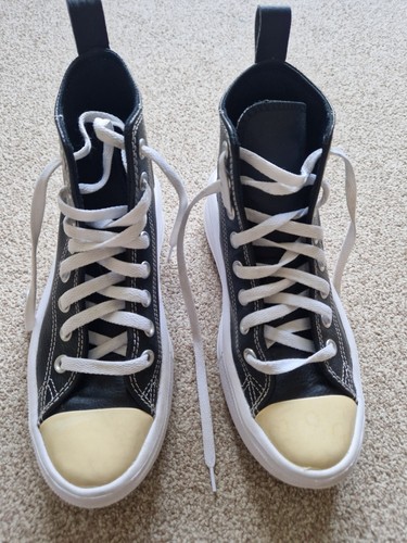 Black leather converse - leather, high