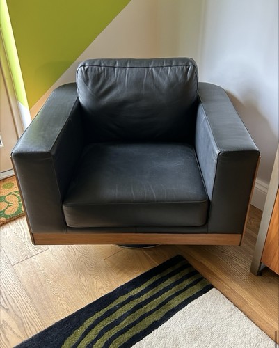Dwell black leather swivel - dwell,