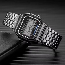LED Digital Watches 33mm Case Size Stainless Steel UK STOCK FREEPOST FAST