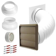 Air Conditioning External Vent Kit 4" 5" 6" 100mm 125mm 150mm Brown Wall Duct