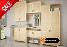 Single Louvre Door/Vented Open Slatted/Natural Pine/Wardrobe & Cabinet Doors 