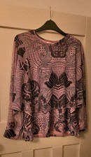 Stunning 'Postcard from Brighton' Blouse. Pink & Black. Medium, Size 2