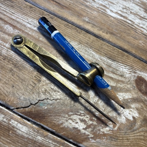 Vintage brass compass drawing - brass,
