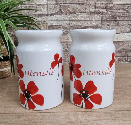 Dunelm red poppy - poppy, ceramic