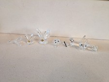 Swarovski Vintage Crystal animals x7: Goose, dragonflys, dog, cat, pig, duckling