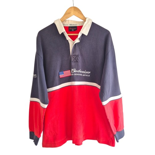 Vintage budweiser rugby shirt - budweiser,
