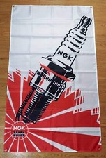 70x95cm Banner Ngk Spark Garage Plugs Workshop Sign Flag Pvc Car Wall Display